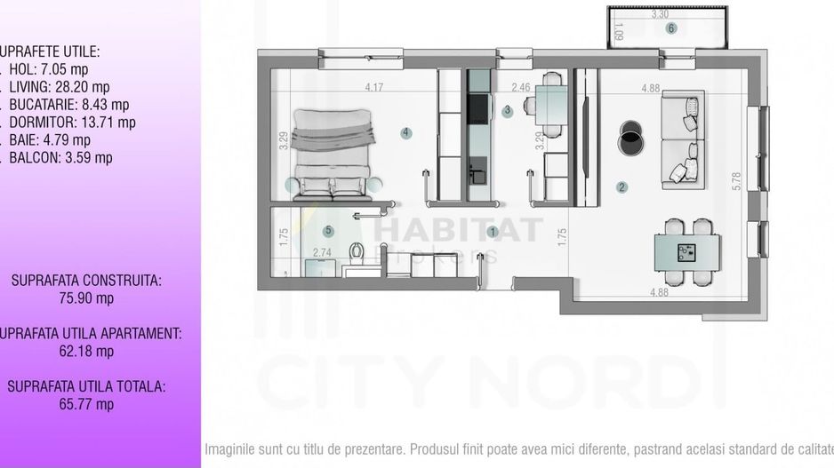 Apartament 2 camere premium – Nord Residence, Ștefan cel Mare/Tunari - Poză 2