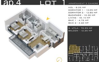 Apartament 3 Camere Spațios - 83mp Totali - Zona Pallady - Comision 0% - Poză 4