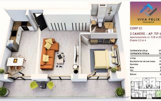 Apartament 2 camere | finisat | parcare inclusa | VIVA RESIDENCE FELIX - Poză 4