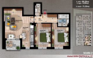 Apartament 3 cam, Direct Dez , Comision 0, OZANA - Poză 3