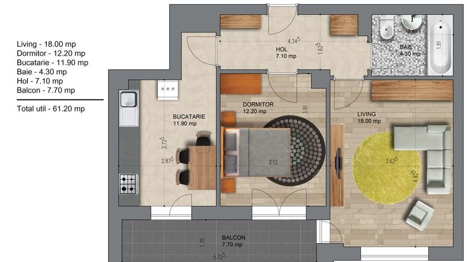 2cam.dec-60mp/metrou Berceni/3-5min pe jos - Poză 1
