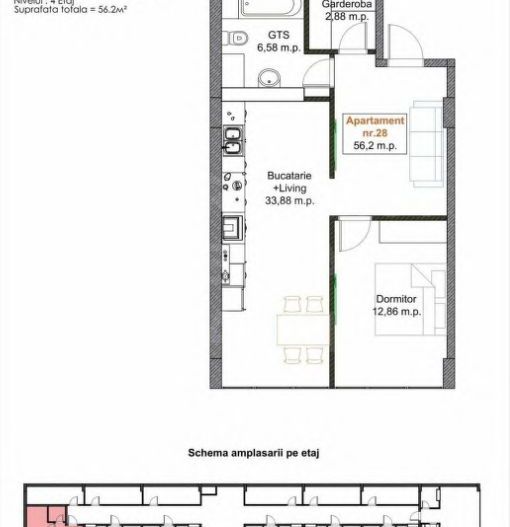 Vânzare, apartament, 2 camere, str. Bisericii, Durlești - Poză 9