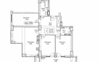 Vânzare, apartament, 3 camere, Strada Gradina Botanica, Botanica - Schiță 13