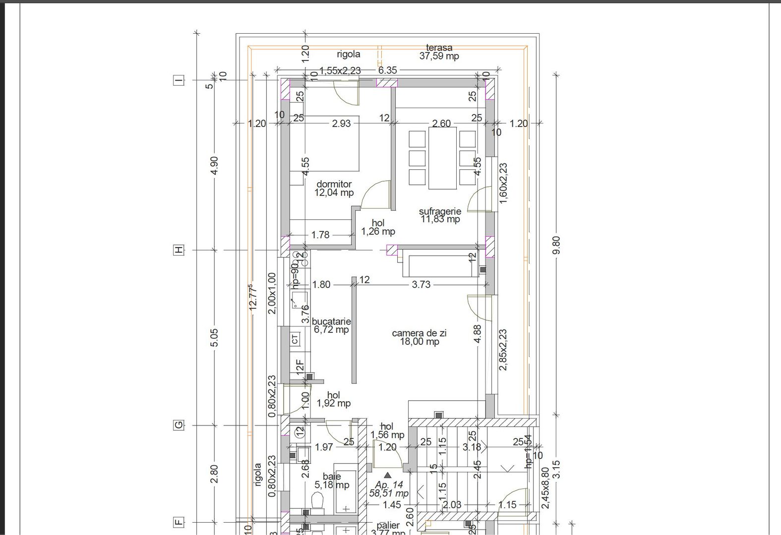 Penthouse 2 camere zona de N bloc nou - Poză 2