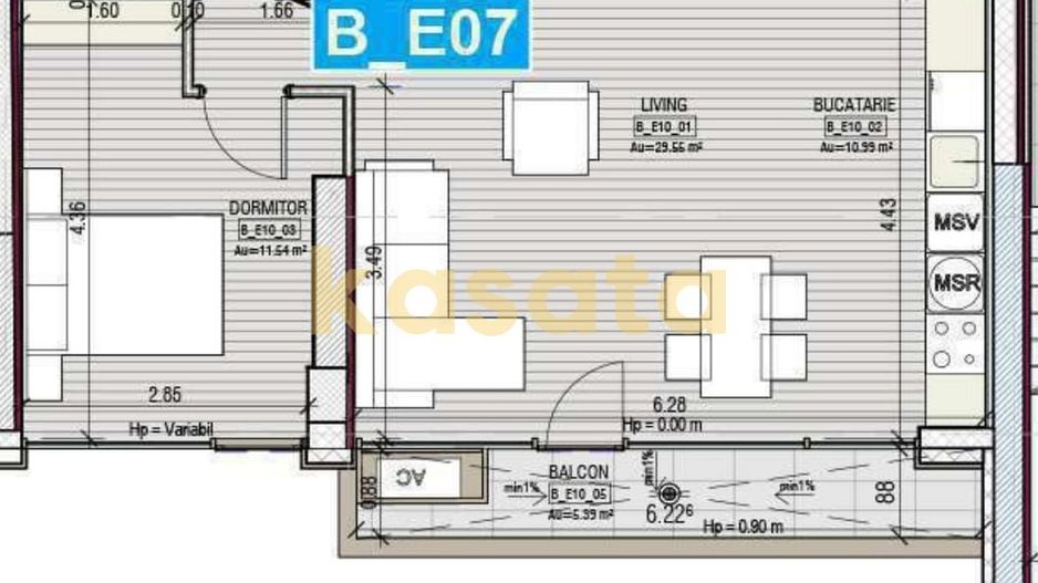 OPORTUNITATE | APARTAMENT 2 CAMERE | TEI PARCUL CIRCULUI |BLOC BOUTIQU - Schiță 2