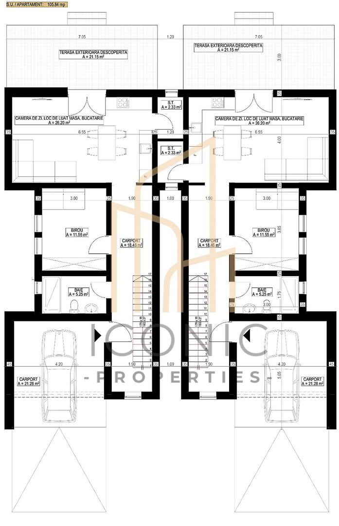 Duplex P+E cu 4 camere si garaj in Giarmata,  comision 0% - Schiță 13