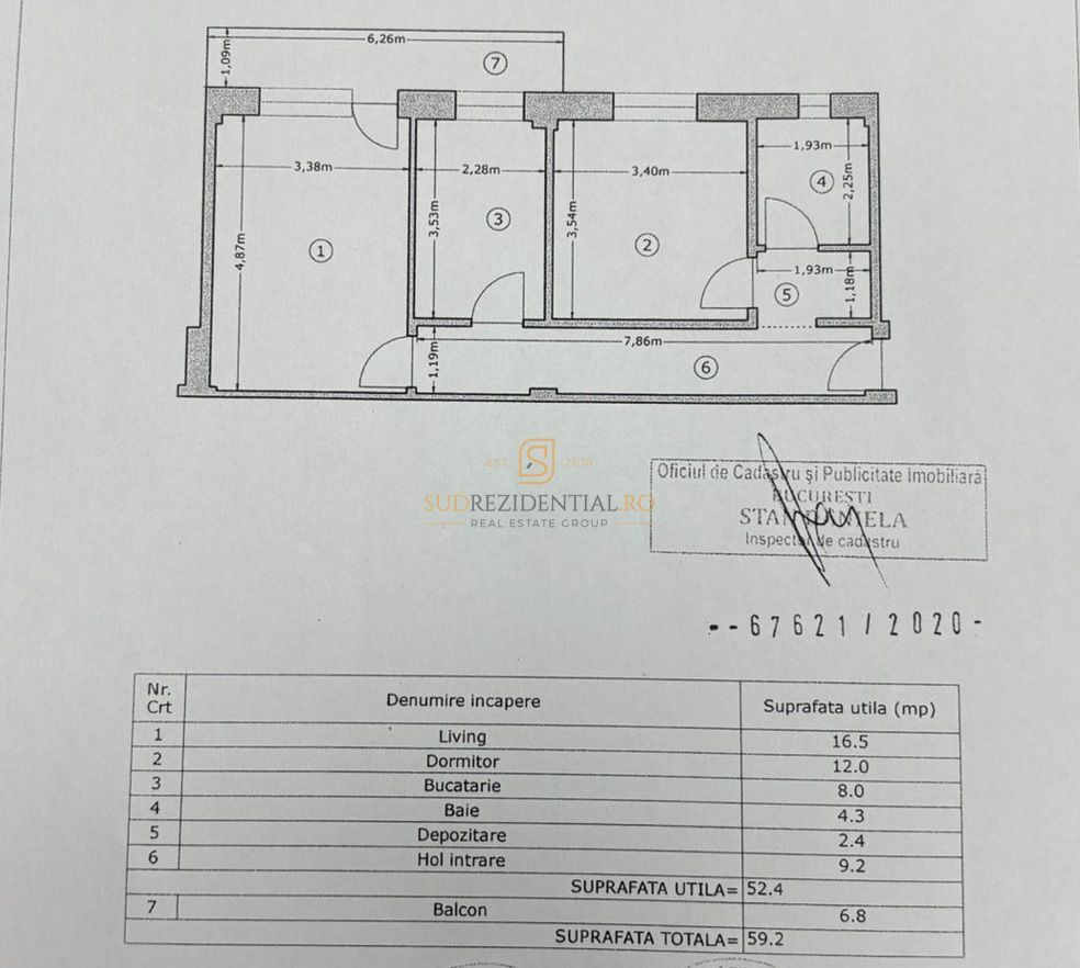 Apartament 2 camere decomandat, mobilat si utilat,  Drumul Binelui - Schiță 8