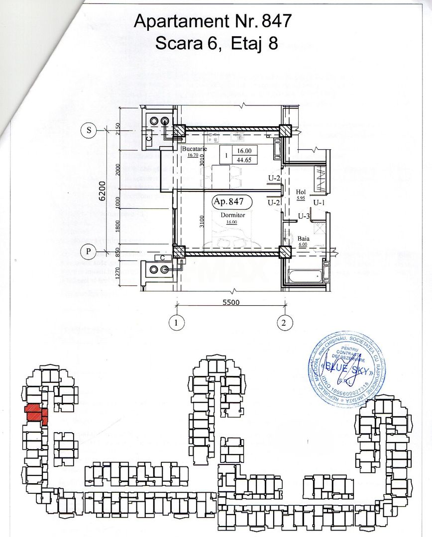 Newton House Grădina Botanică | 44,65 m² | Etaj 8 | Dormitor separat - Poză 2