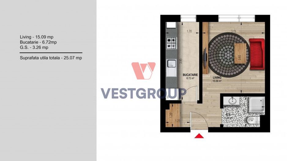 Apartament 2 camereDirect Dezvoltator Weiner 12 Residence Militari - Poză 14