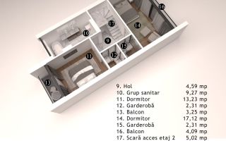 Vânzare, casă, 3 nivele, 166 mp, str. Costiujeni, Codru - Schiță 4