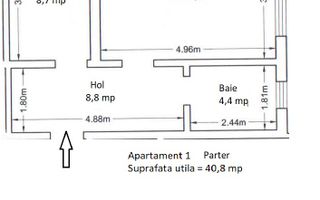 Ap. 1 camera, decomandat, Hlincea, 41mp, intabulat - Poză 7