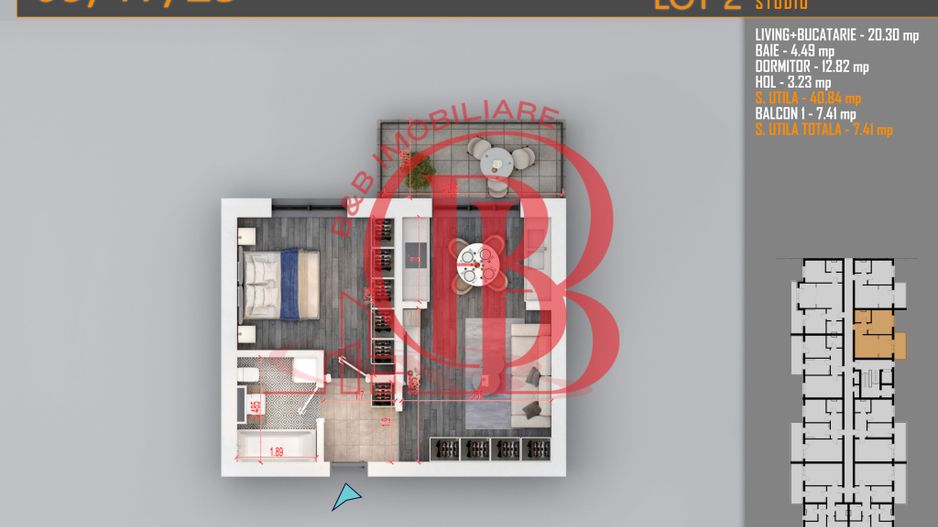 Apartament 2 camere-Theodor Pallady Metrou Teclu - Schiță 1