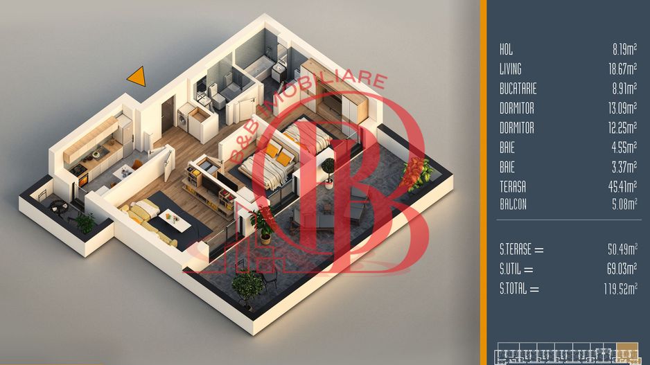 Oferta Lansare 3 camere proiect nou Pallady - Schiță 1