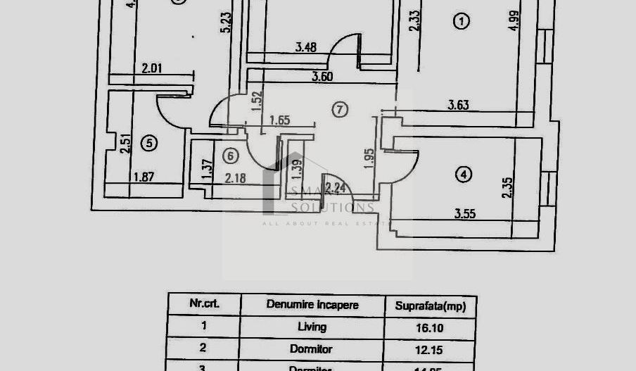 3 camere gata de mutare | Panorama City 1 | 2 băi | 2 parcări - Schiță 17