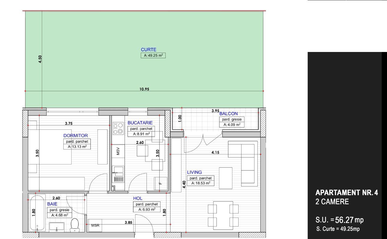 2 Cam. Curte 49 mp. 1 Decembrie 1918 - Poză 1