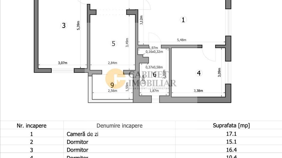 4 Camere - 87MP total | Bloc 1986 | Decomandat | 6/8 | Crangasi - Schiță 14