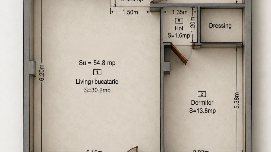 Apartament 2 camere, dressing, terasa, parcare, Parcul Poligon - Poză 15