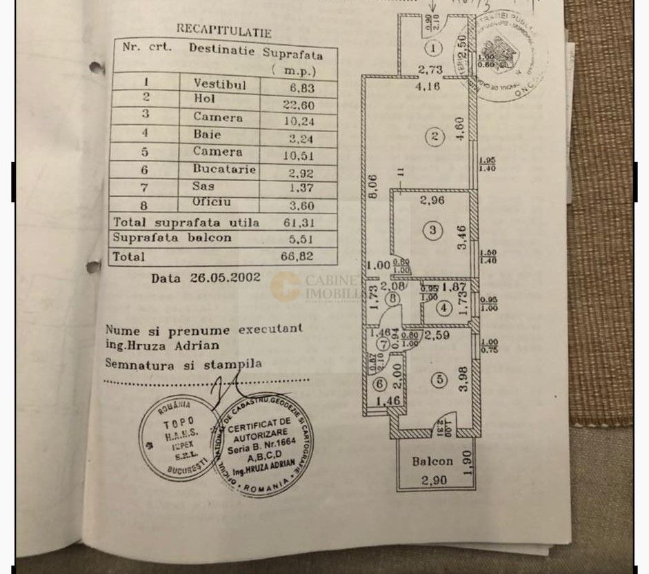 2 camere | 65 mp | Acces unic in curtea interioara | Universitate - Schiță 7