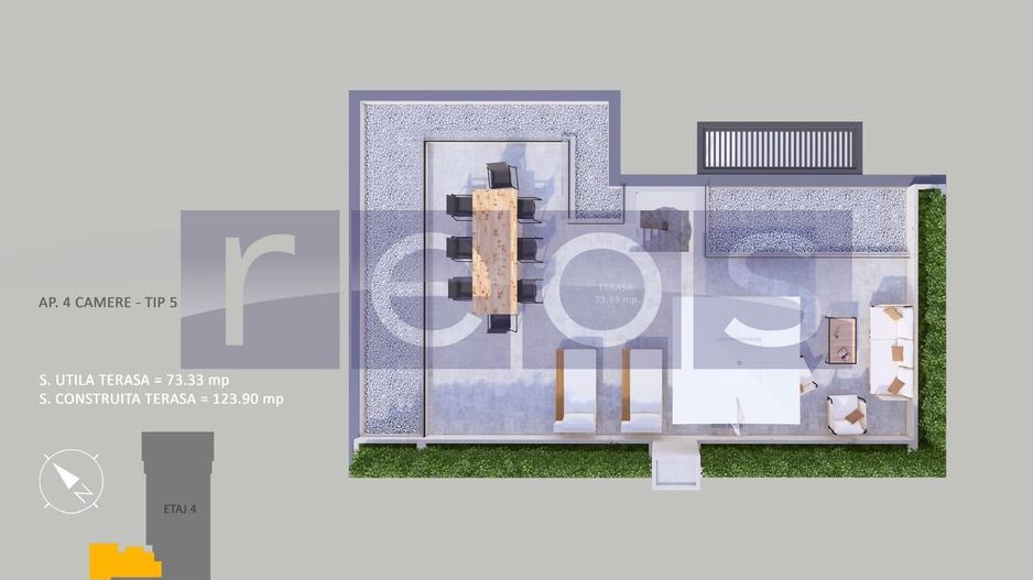 VANZARE APARTAMENT LA CHEIE | 4 CAMERE | 107MP | TERASA 73 MP| PARCARE - Schiță 17