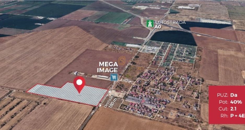 Teren 8 hectare cu deschidere ampla, Popesti-Leordeni, acces rapid A0 - Poză 3