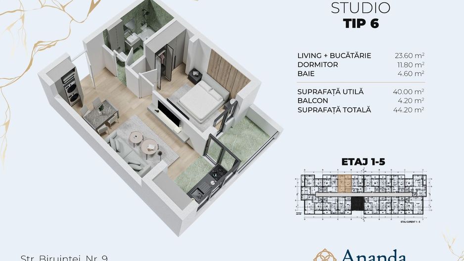 Studio spatios, ideal investitie, direct dezvoltator - Poză 1