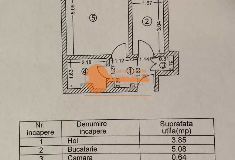 Garsonieră decomandată – 33 mp – zona Iancului – 10 min metrou - Schiță 5