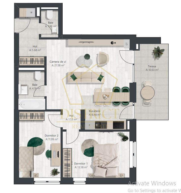 COM 0% Apartament superb cu 3 camere | Denya Forest - Poză 10
