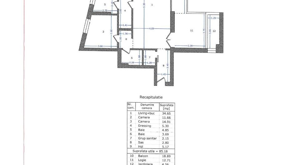 Apartament de lux cu 3 camere – Centralis, Universitate, București - Schiță 13
