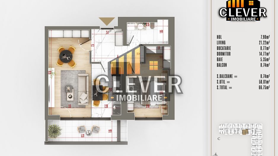 Apartament Premium 2 Camere Suprafata Generoasa Th. Pallady - Poză 2