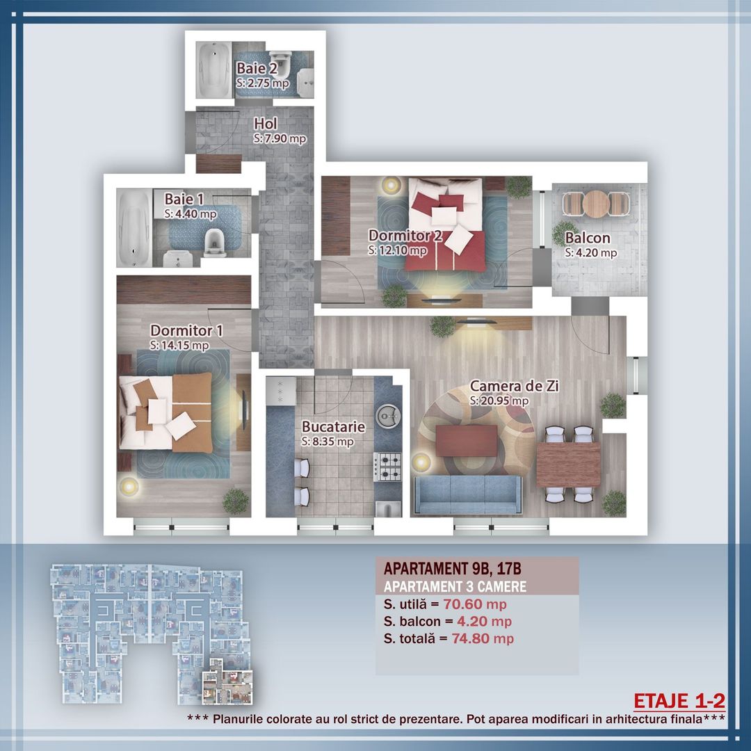 Apartamente 3 Camere Pallady - Titan nou, Preturi PRE-Sale, METROU - Poză 2