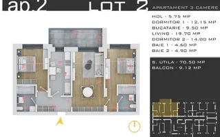 Apartament nou 3 camere 80 mp, Promo Parcare - Pallady - Schiță 13