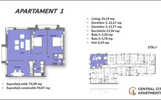 Vindem apartament 3 camere,bloc nou - Poză 2