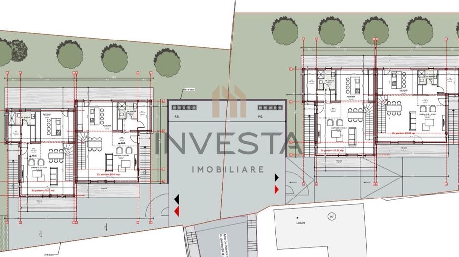 Teren cu autorizatie pentru 2 duplexuri, 4 unitati locative! - Schiță 4