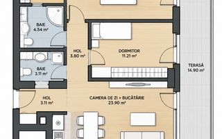 Apartament 3 camere cu terasa, etaj intermediar, parcare, Buna Ziua! - Poză 2