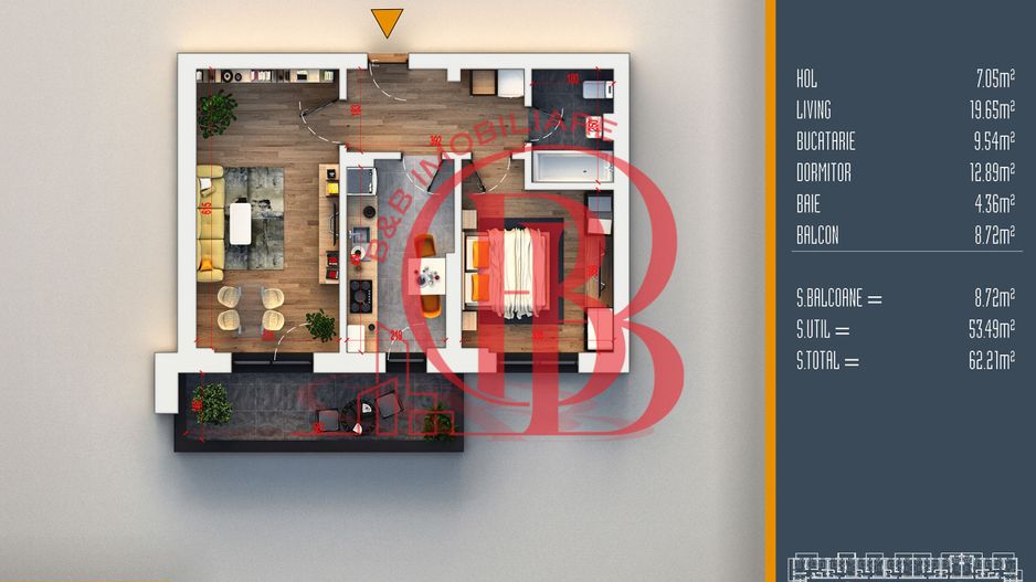 Oferta Lansare 2 camere proiect nou Pallady - Schiță 6