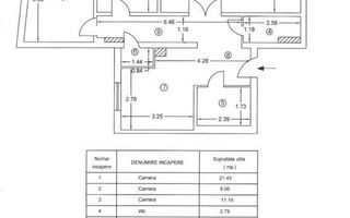 3 camere ultracentral | Piața Romană | 76 mp - Schiță 8