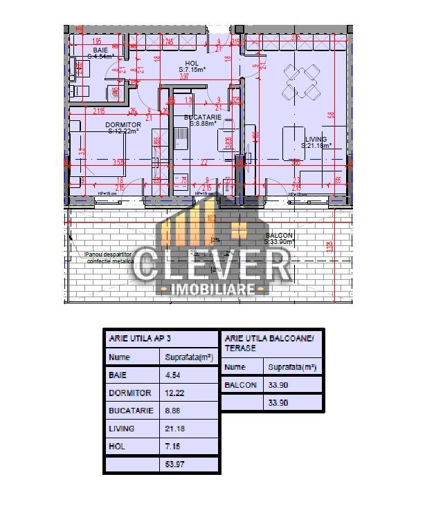 Apartament 2 Camere cu terasa de 34 mp și Comision 0%, Pallady - Schiță 5