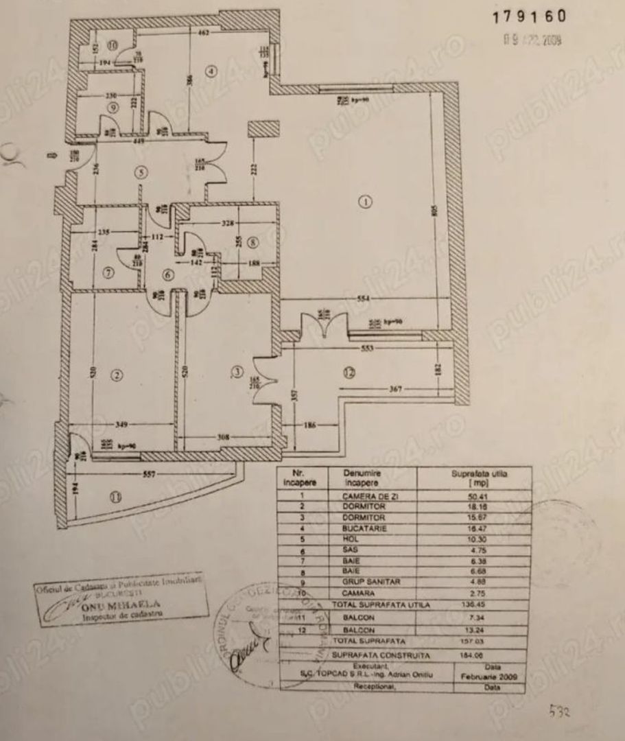 APARTAMENT 3 CAMERE | 184MP CONSTRUITI - 2.500EURO/MP | GROZAVESTI - Schiță 32