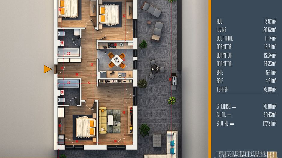 Oferta Lansare 4 camere parcare bonus proiect nou Pallady - Schiță 11