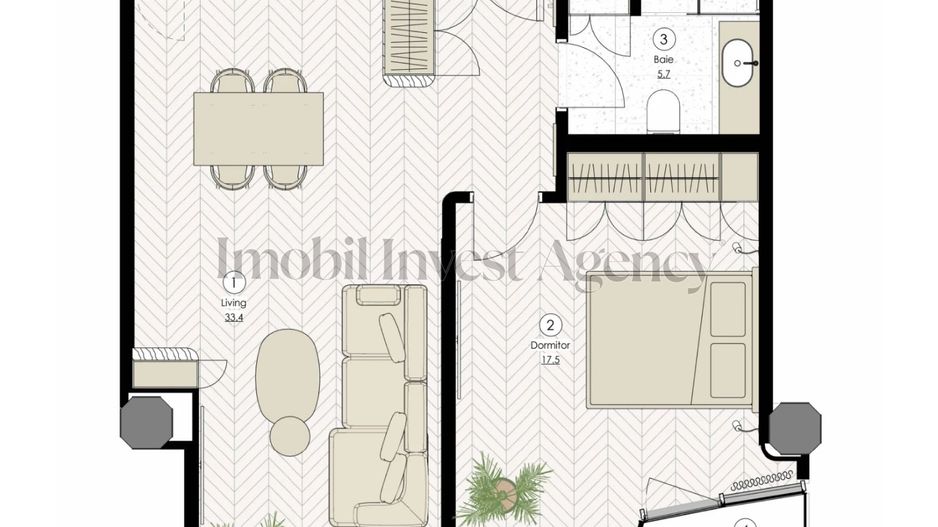 Apartament 2 camere de vanzare Pipera - Schiță 16