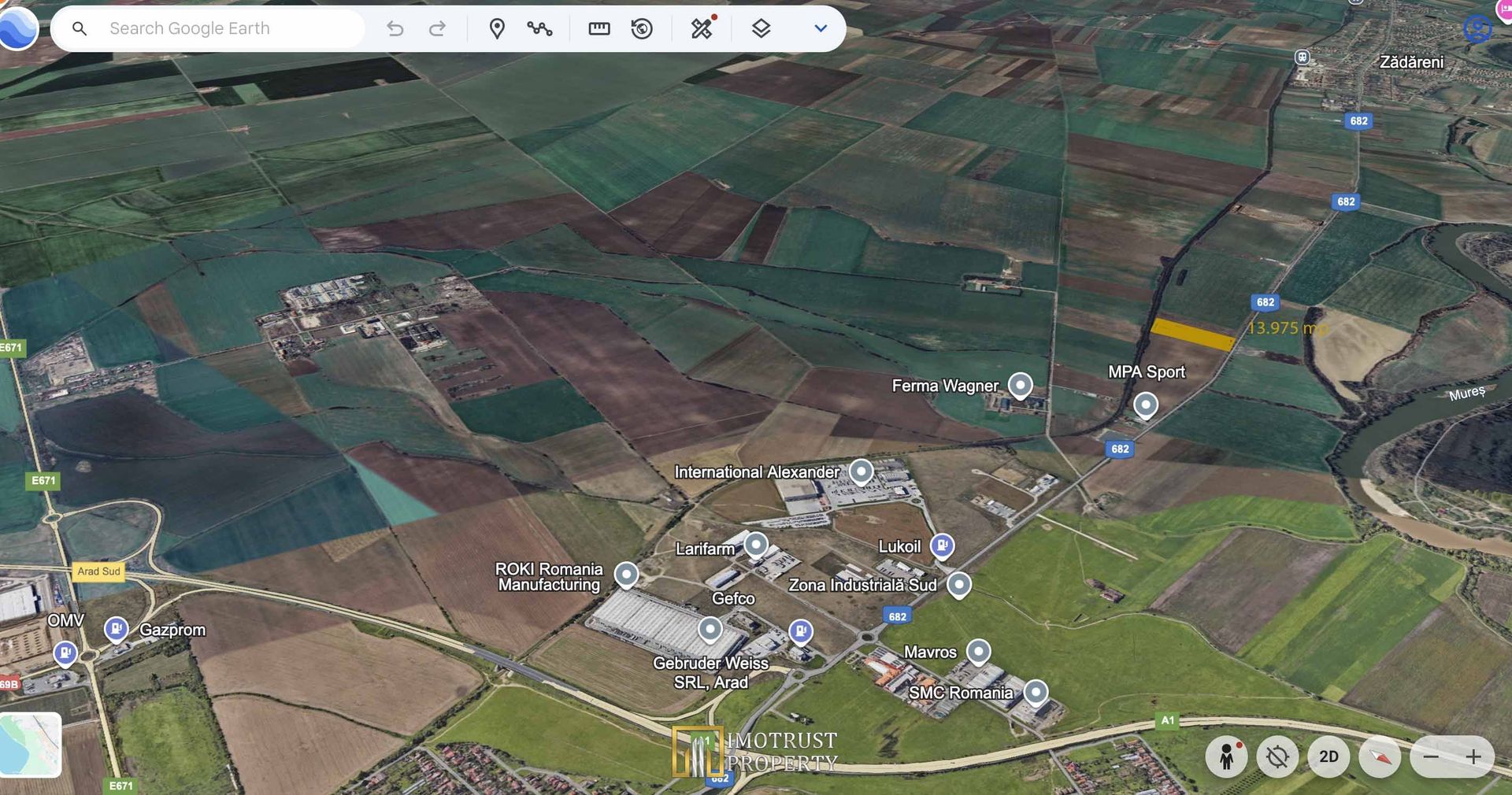 Teren industrial 13.975 mp – Zona Industrială Sud Arad, acces rapid A1 - Poză 3