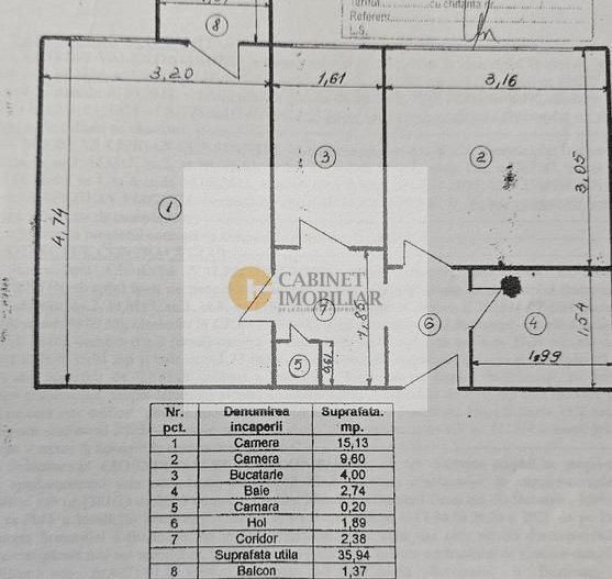 2 Camere | Decomandat | Credit | Metrou Lujer la 6 minute - Schiță 15