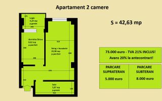 Apartament 2 camere Cug Valea Adanca, bloc nou, cartier rezidential - Poză 2