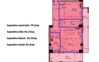 APARTAMENT 2 CAMERE | SISESTI -VATRA NOUA | BALCON MARE 15MP - Poză 12