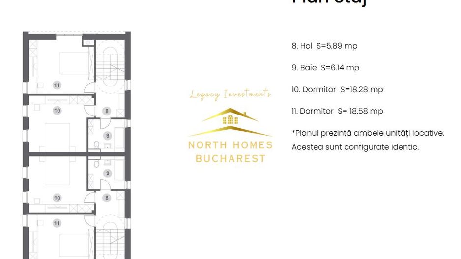 Duplex moder 4 camere, 3 bai, 2 locuri de parcare - Bucurestii Noi - Poză 17