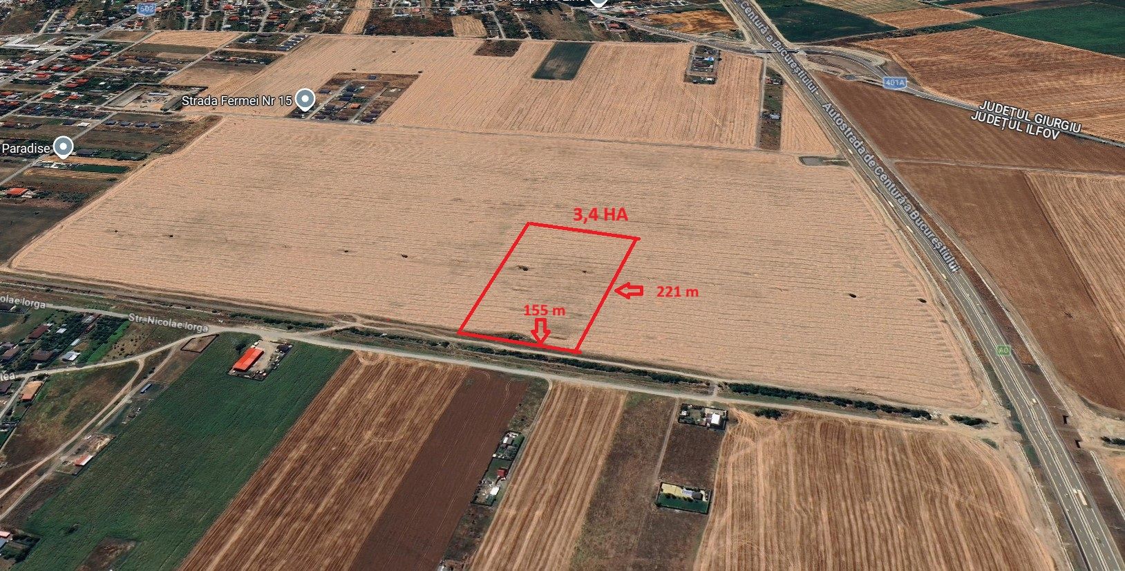 Teren intravilan 3,4 Ha Ciorogarla str.  Nicolae Iorga - Poză 2
