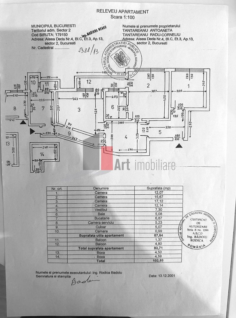 Apartament 4 camere - zona Stefan cel Mare/Obor - Schiță 13