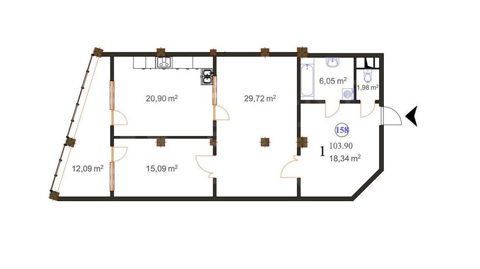 Vânzare, apartament, 2 cameră, str. Ginta Latină, Ciocana - Poză 1