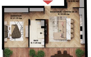 Apartament nou, 2 camere, 190 800 Euro. Comision 0. - Poză 1