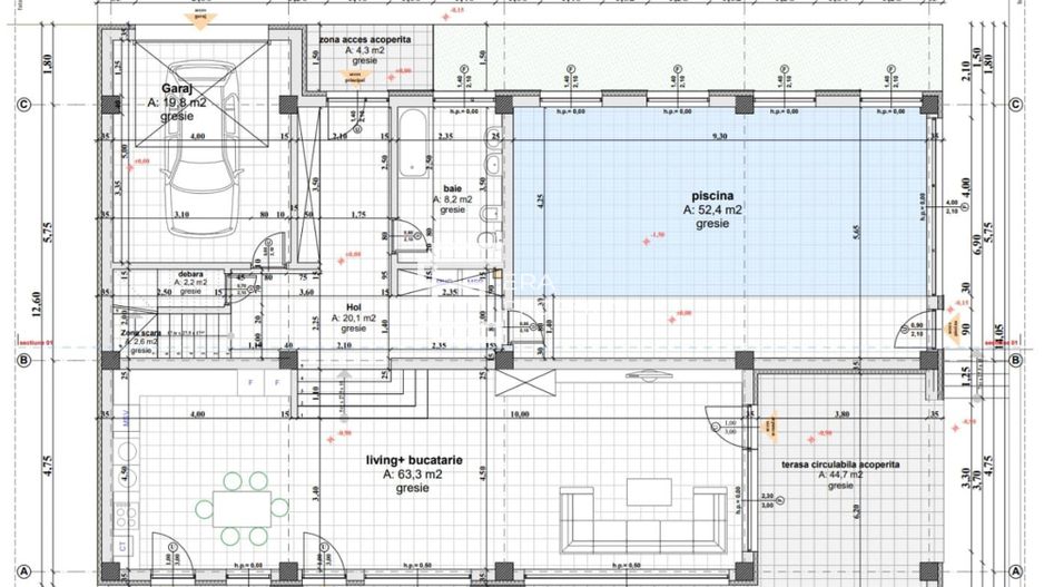 Casa individuala mobilata partial, teren 1200mp, Cisnadie zona Magura - Schiță 9